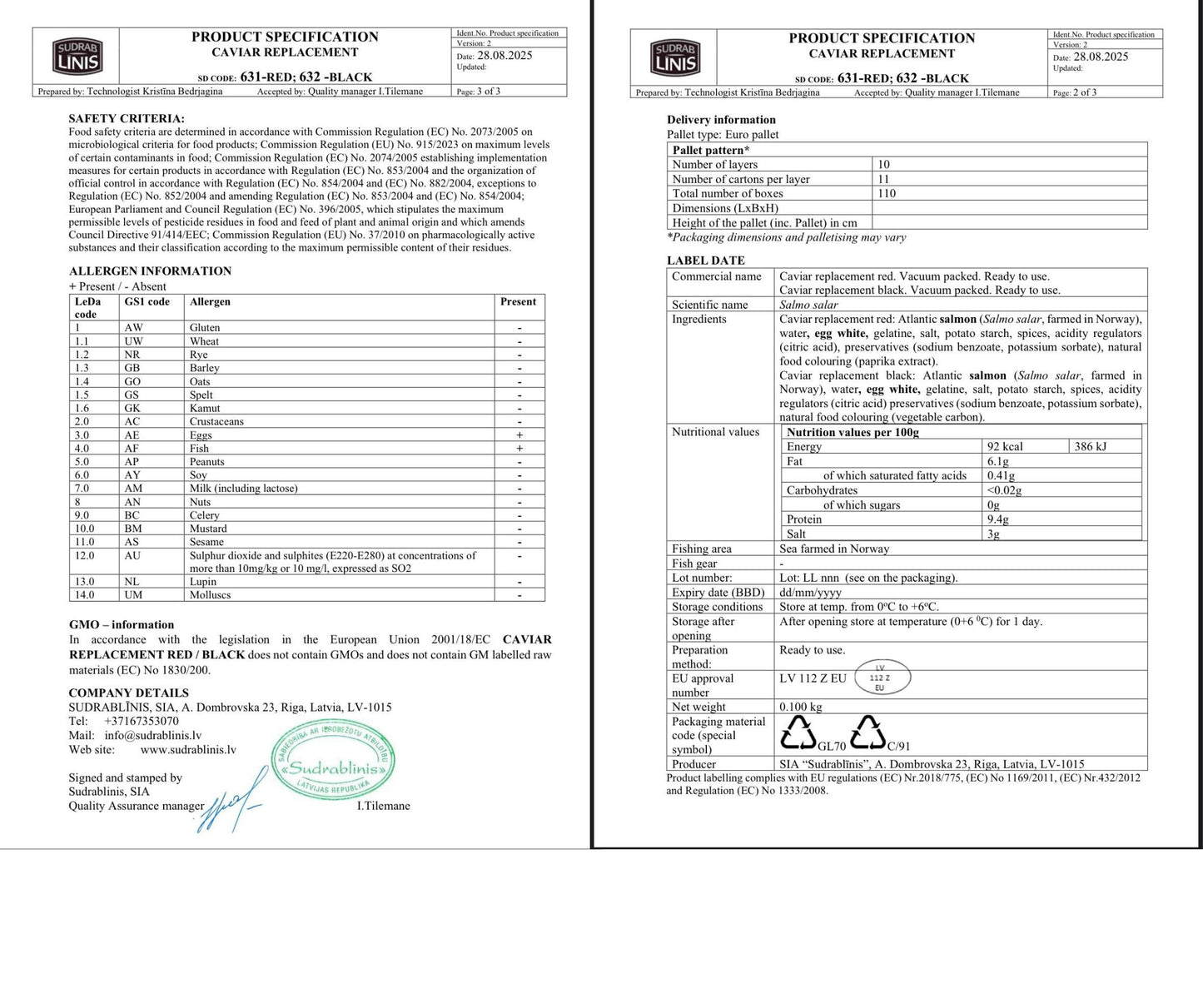 Icre Negre pentru Sandwich 100gr